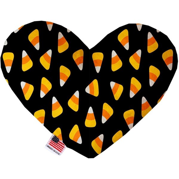 Mirage Pet Products Candy Corn 8 in. Stuffing Free Heart Dog Toy 1330-SFTYHT8